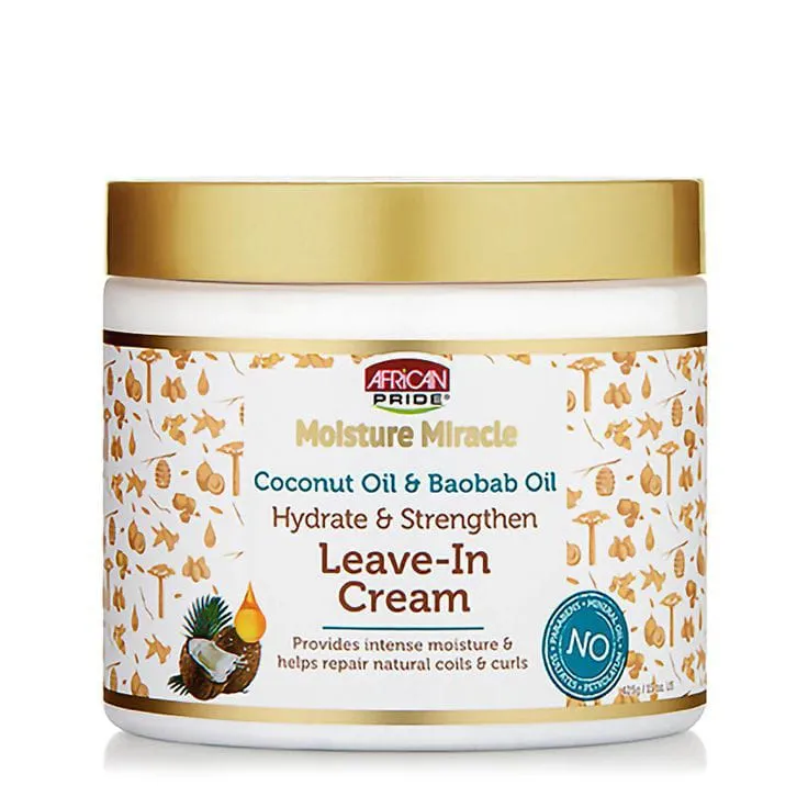 African Pride Moisture Miracle Coconut Oil & Baobab Oil Leave-In Cream 425g