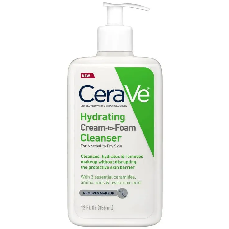 CeraVe Hydrating Cream-to-Foam Cleanser 355ml.
