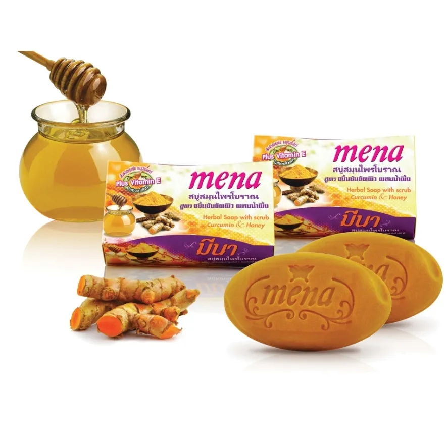 Mena Herbal Soap with Scrub Curcumin & Honey